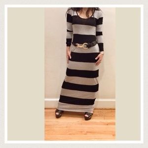 B & W Striped Maxi Dress Sz. L